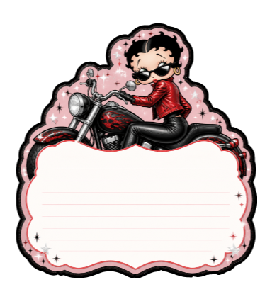 Betty Boop Biker — Shaped Lined Notepad