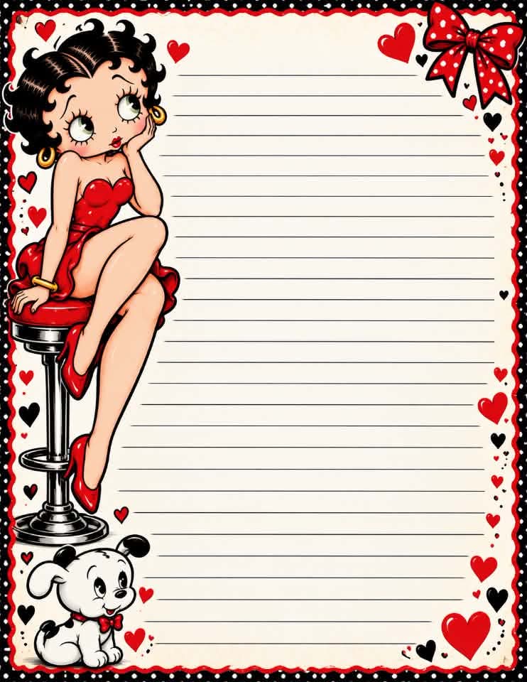Betty Boop Retro Stool — 5 × 7 Lined Notepad
