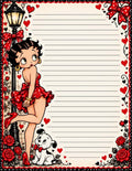 Betty Boop Roses & Lamppost — 5 × 7 Lined Notepad