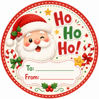 Ho Ho Ho Santa Christmas gift label design