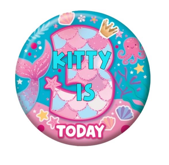 Mermaid Birthday badge — 58 mm