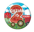 Tractor Birthday badge — 58 mm