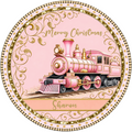 Pink Train Personalised Christmas Sweet Tub Label — 20 cm — names shown are examples
