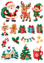 Santa and Friends Christmas A5 sticker sheet