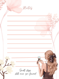 Small Steps Floral Notes 5 by 7 inch notepad page design