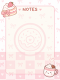Strawberry Treats & Coffee Notes 5 by 7 inch notepad page design