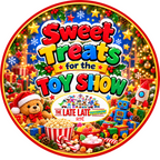20 cm round Sweet Treats for the Toy Show label design